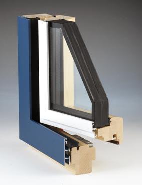 Holzfenster mit Aluminium - Verkleigung